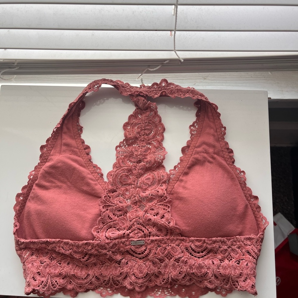 Hollister Lace Halter Bandeau - Dusty Pink